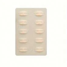 1 Full Face & 3/5 Lips Silicone Tattoo Practice Skin, Realistic Texture For Tattoo Training And Lip Pigmentation Practice, Suitable For Beginners And Artists, Valentine's Day, Tattoo Supplies, Holiday Season Training Tools, Temporary Tattoo - Multicolor - View 7
