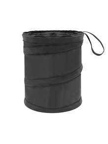 1pc Multi-Function Car Trash Can, Spiral Garbage Bin, Foldable Car Organizer Box - Black - View 10