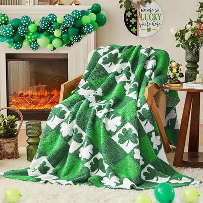 Knit Throw Blanket Couch - White, Soft, Lightweight, Plush, Fuzzy, Cozy Blanket Sofa Bed, 50 X 60 Inches, Home Decor