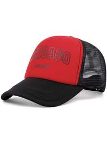 2025 Creative Simple New Breathable Cotton Mesh Hat CHICAGO1837 Printed Men's Outdoor Climbing Travel Sports Fishing Sunshade Hat Women's Fashion High Quality Multi Functional Personalized Decorative Hat Daily Life Party Festival Commuting Wearing Baseball Hat Street Pop Hip Hop Hat Street Dance Skateboarding Hat