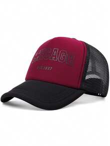 2025 Creative Simple New Breathable Cotton Mesh Hat CHICAGO1837 Printed Men's Outdoor Climbing Travel Sports Fishing Sunshade Hat Women's Fashion High Quality Multi Functional Personalized Decorative Hat Daily Life Party Festival Commuting Wearing Baseball Hat Street Pop Hip Hop Hat Street Dance Skateboarding Hat