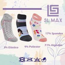 SL.MAX Calcetines tines para mujer, paquete de 12 pares diferentes combinacions tines deportivos ligeros para cualquier deporte. DISEÑOS RANDOM - Multicolor2 - Ver 8