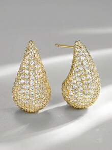 1 Pair Pretty Cubic Zirconia Drop Earrings For Women For Wedding Engagement Anniversary Jewelry Valentine's Day Gift