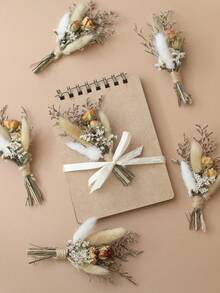 12pcs Boho Dried Flower Bouquet Mini Wedding Handmade Dry Flowers Decor For Vase Crafts DIY Photo Boutonniere For Men Floral Plant Flower For Bridesmaid Gift Birthday Decor (Colorful)