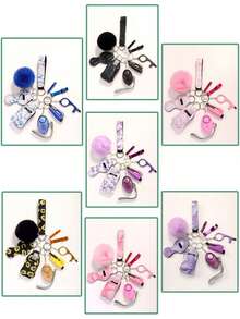 9pcs Women's Self-Defense Keychain Set, Safety Keychain With Personal Alarm, Knife Keychain Accessories, Birthday Gift For Mom, Ladies, Girls, Casual, Halloween, Car Accessories, Bag Decor Halloween Accessories Teachers Day Bag Accessories Lanyards With Id Holder Car Accessories Bag Charms