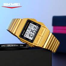 SKMEI 2475 Square Multifunction Men's Watch Dual Movement TPU Strap Sport Outdoor Cool Style Male Electronic Quartz Wristwatch - one-size - View 10