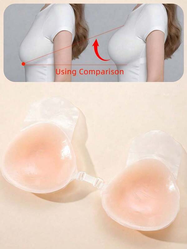 Invisible Strapless Sticky Push-Up Bra For Women, Adhesive Lift Tape For Bridal & Dress, Thin Cup Anti-Convex Point Silicone Breast Petals For Large Breasts & Sag Prevention