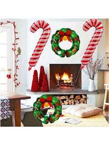 2 pièces/set Guirlande de ballons de cloche de Noël plus ballons de canne en bonbon, convient pour la décoration de Noël, la fête de Noël, l'hiver, la veille de Noël, la fête, la décoration intérieure et extérieure de la maison, laissez-le illuminer votre pièce