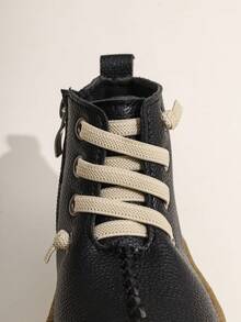 1 Paar Baby bequeme einfache Seitreißverschluss flache rutschfeste Knöchelstiefel, geeignet für den täglichen Outdoor-Gebrauch, Herbst/Winter