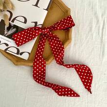 韩版长条黑白波点真丝围巾春夏新款脖带丝巾装饰百搭气质搭配衬衫飘带 - 彩色 - 查看 8