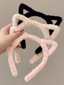1/4pcs Back To School Soft Plush Kitty Ear Headband For Girls, 4 Colors Available, Cute Cat Ear Headband, Beauty, Home, Hair Accessories - Multicolor - View 19