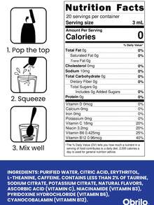 Obrilo Performance Energy Dye Free Water Enhancer - L-Theanine + Taurine + Vitamin Complex + Ginseng + Guarana Seed - Kem que cam - Xem 5