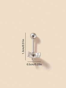 1pc Minimalist Copper Alloy & Cubic Zirconia Snake, Leaf, Crown Shaped Cartilage Earring, Suitable For Women's Daily, Work And Leisure Wear