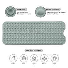 1pc Bath Mat - Lux Decor Non-Slip Durable PVC Tub Mat With Suction Cups And Drainage Holes - 40x16 Inches- For Shower And Bathtub Comfort, Roll-Up Storage, Home Decor, Back To School, Graduation Gifts-, Spring Cleaning Upgrade, Valentine's Day Spa Feel, Safety First, Quick Dry Surface, Mold Resistant, Easy Clean, Comfortable Standing, Shower Essential, Bathtub Safety, Bathroom Upgrade, Daily Use Mat, Home Basic, Family Use, Everyday Living - 薄荷綠 - 查看 3