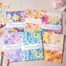have a good day 30pcs/Pack Watercolor Flower Theme Scrapbooking Paper, DIY Decoration Non-Adhesive Material Paper, Holiday Gift, Handmade Collage Material, Personalized Scrapbook Planning Creative School Stationery