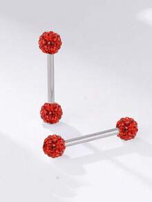 2pcs 14G Stainless Steel Barbell Body Piercing Jewelry, Nipple Rings, Tongue Rings For Women