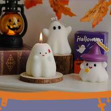 Velas de Halloween, Velas de calavera sangrante y fantasma de 2.5 pulgadas (negro y blanco), Decoraciones de esqueleto, Velas con sangre goteando para decoración gótica de Halloween para fiestas espeluznantes