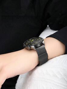 1 Stück Damen Herren Mode Schwarzes Milanesisches Schlaufenmetallarmband kompatibel mit Samsung Amazfit Smartwatch, universell 18mm 20mm 22mm Edelstahl Magnetisches Uhrenarmband kompatibel mit Samsung Galaxy Watch 7/6/5/4/3 40mm/44mm, kompatibel mit Galaxy Active 2 40mm/44mm, kompatibel mit Samsung Galaxy Watch 3 42mm 46mm