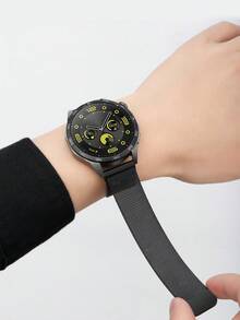 1 Stück Damen Herren Mode Schwarzes Milanesisches Schlaufenmetallarmband kompatibel mit Samsung Amazfit Smartwatch, universell 18mm 20mm 22mm Edelstahl Magnetisches Uhrenarmband kompatibel mit Samsung Galaxy Watch 7/6/5/4/3 40mm/44mm, kompatibel mit Galaxy Active 2 40mm/44mm, kompatibel mit Samsung Galaxy Watch 3 42mm 46mm