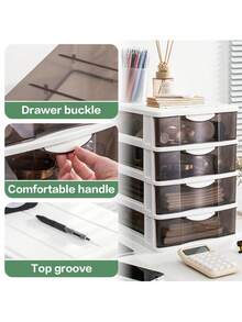 1-6 Tier Office Desk Storage Box With Large Capacity And Transparent DrawersIdeal For Back-To-School Supplies. Perfect For Perfume Room Decoration, Bedroom Dressers, Bathroom Cabinet Accessories, And As A Desk & Drawer Organizer For Home Storage.