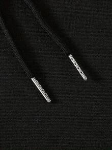 Men's New Style Personalized 777 Letter Print Casual Sweatshirt Fashion Drawstring Hoodie Autumn Winter Top Comfortable Versatile Long Sleeve Hooded Sweatshirt - Black - View 4