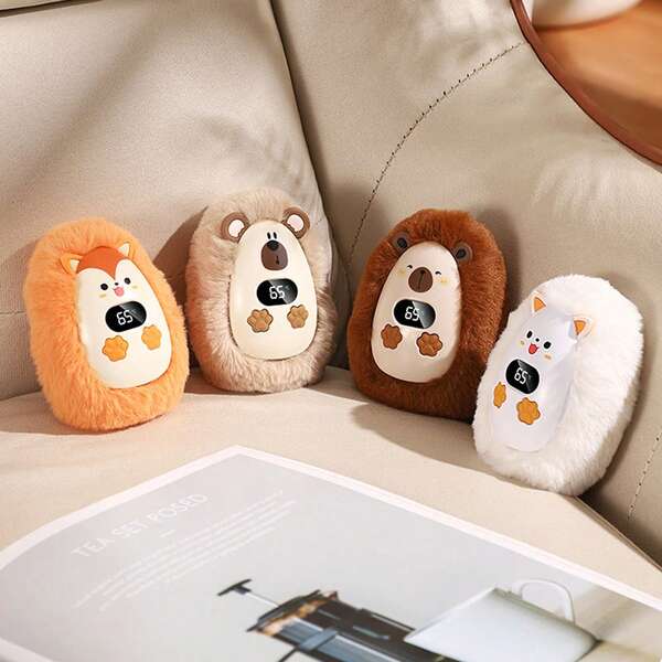 Mini Plush Pet Reusable Hand Warmers Rechargeable Portable Pocket Warmer Fast Heating 3-Gear Adjustable Outdoor Hand Heater For Winter Essentials Accessory Halloween Christmas Gifts