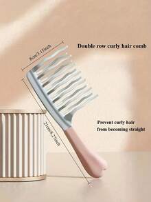 1pc Set Of Dual Wide-Tooth Hair Combs, Ideal For Long Curls & Voluminous Styles - Stylish Black & Light Blue Combs With ABS Handles, Perfect For Curly Hair Management & Home Massage, Ideal Holiday Gift For Friends, Stylish Hair Care|Elegant Hair Combs|Durable ABS Handles