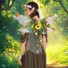 Butterfly Wing For Women, 3D Flower Fairy Sheer Wings Halloween Cosplay Supplies - Sunflower Pink - View 2