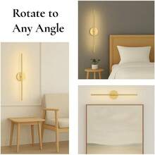 1 قطعة إضاءة حائط ذهبية بلمبات LED مع بطارية وريموت كنترول، قابلة للتعتيم، لمبة حائط لاسلكية، مناسبة للغرف المعيشة والنوم والممرات والفنادق وديكور المنزل