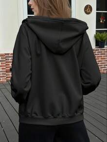 Neue Herbst/Winter Thermofutter Damen Sweatjacke, einfaches Design, verstärkt, geeignet zum Tragen bei unter 15°C, modisch, geeignet für Sport, Lässig, Laufen, Fitness