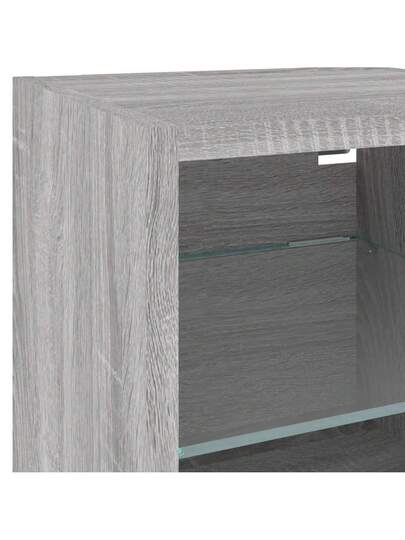VidaXL TV Wand Unit LED Lighting 30x28.5x30 Cm Grijs Sonoma view 11