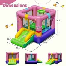 Lifezeal Inflatable Bounce House Bouncy Castle With Slide & Basketball Rim - 查看 4
