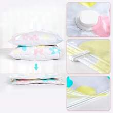 CASAMIEL Bolsas de Vacío de 15 Piezas con 1 Bomba Electrica, Bolsas de Almacenamiento al Vacío Reutilizables que Ahorran Espacio, Gran Capacidad para Almacenamiento de Ropa, Almohada de Edredón - Flor - Ver 8