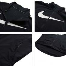Nike معطف نسائي مزود بخطاف كبير، سترة رياضية فضفاضة غير رسمية منسوجة بياقة واقفة