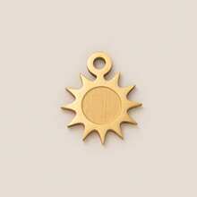 1 pieza Moda Acero Inoxidable Dorado Serie Sol Luna Sol Luna Arcoíris Sol Sonriente Estrella Colgante, Adecuado para DIY Collares Creativos, Pulseras, Pendientes, Cadenas de Bolso, Llaveros, Chapado en Oro de 18K, Impermeable y a Prueba de Sudor, Adecuado para Uso Diario de Ocio