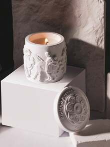 1 件石膏骑士杯蜡烛，欧美香薰蜡烛，摄影氛围装饰，周年纪念，生日约会，高品质，家居装饰，房间装饰，婚礼装饰，餐桌装饰，芳香疗法，圣诞礼物，礼品 - 白色 - 查看 2