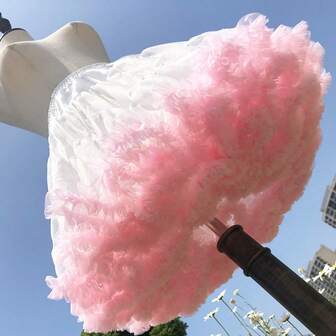 Pink Lolita Style Petticoat Skirt Soft Boneless Tulle Crinoline For Daily Wear Fluffy A-Line Underskirt For Cosplay Princess Dresses