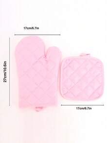 Solid Polyester Fabric Printing Oven Holder Set, Oven Gloves, Microwave Gloves And Table Protectors, Left And Right Hand Baking Gloves, Heat-Resistant Household Kitchen Boilers