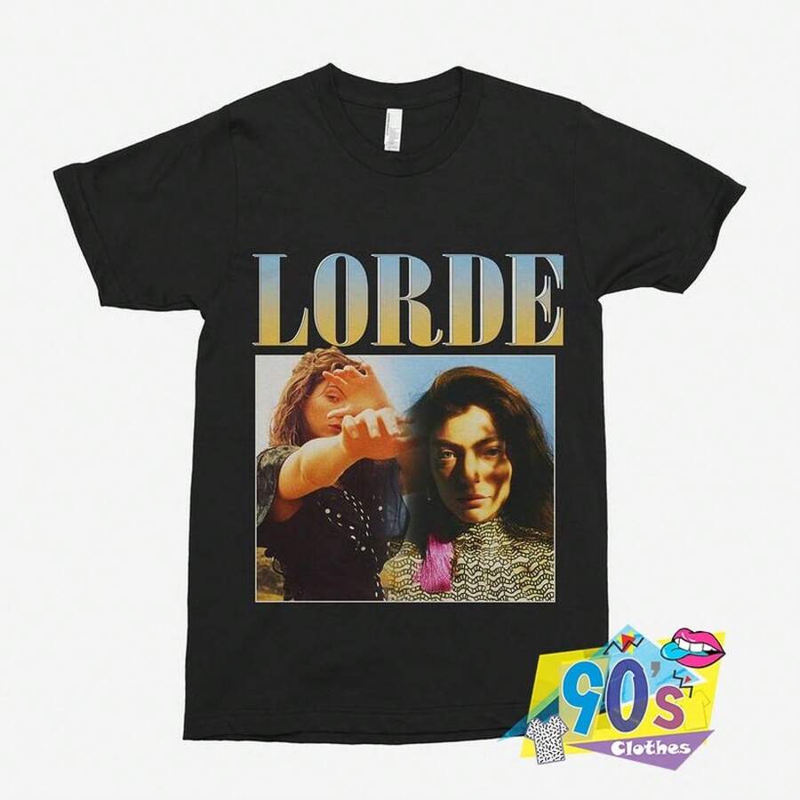 Lorde 90s NUEVA RARA Camiseta de Rapero Negra de Manga Corta Todas las Tallas S-345XL HRL104 - Negro - Ver 1