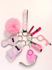 9pcs Women's Self-Defense Keychain Set, Safety Keychain With Personal Alarm, Knife Keychain Accessories, Birthday Gift For Mom, Ladies, Girls, Casual, Halloween, Car Accessories, Bag Decor Halloween Accessories Teachers Day Bag Accessories Lanyards With Id Holder Car Accessories Bag Charms