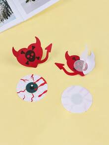 6 Stücke /4 Stücke /2 Stücke Einweg-Brustwarzenaufkleber für Halloween, rund - unsichtbar, selbstklebend, Anti-Vorwölbung Brustaufkleber für Frauen - bequem, Einweg-BH-Zubehör, Roter kleiner Teufel, Teufelsauge, Totenkopf