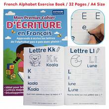 Lachilly 32页法语字母练习册，幼儿园学前班专用练习册，儿童早教玩具，零基础入门手写字母练习册，学生学校办公用品，家庭学校教学辅助工具 - 彩色 - 查看 2