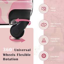 MERAX Hardshell Luggage Sets 3 Pcs Spinner Suitcase With TSA Lock Lightweight-20"+24"+28" Luggages,Pink - 粉色 - 查看 11
