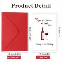 Funny Wine-Themed Birthday Card - 'Age Gets Better With Wine' - Perfect Gift For Family, Friends & Loved Ones