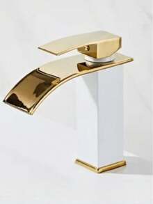 1pc Nordic Frosted Stainless Steel Waterfall Faucet, With Hot And Cold Water, Suitable For Countertop Basin, Wash Basin, Bathroom Vanity, Single-Hole. It Is Also Applicable To RVs. This Unique Waterfall Faucet Is An Ideal Gift For Halloween And Christmas.