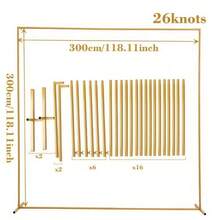 1 zestaw 300*300 cm kwadratowa metalowa rama łuku balonowego, łuk ślubny, dekoracja ceremonii, prostokątny stojak na tło, odpowiedni na rocznicę, wesele, przyjęcie urodzinowe, baby shower, ogłoszenie płci dziecka, wystrój domu i ogrodu (drobne zadrapania, prosimy nie kupować, jeśli to przeszkadza). - Złoto - Zobacz 11