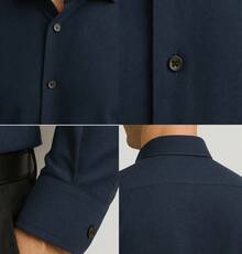 Men's Slim Fit Premium Dress Shirt - Màu xanh hải quân - Xem 3