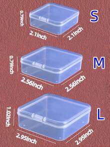 1个带铰链盖的小型透明储物盒 - 無色 - 查看 8