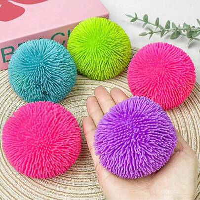 1/2/4pcs Colourful Puffer Squeeze Sensory Ball , Stress Toys, Stress Relief Toys & Squish Fidget Toys Sensory Balls For Goodie Bags Stuffed, Party Favours ,Squeeze Toy,Fidget Toys,Party Favors Birthday Gifts