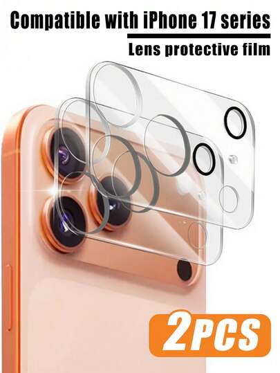 2 peças compatíveis com lente de câmera do iPhone 17 Pro Max, película protetora transparente HD antirriscos compatível com iPhone 17 Air 17 Pro Max 16 16Pro 16Promax 15 14 13 12 11, dureza 9H, vidro temperado aplicável para proteção diária, escritório, casa, protetor de lente, capa de câmera de telefone, à prova d'água, à prova de choque, antiqueda, resistente a arranhões